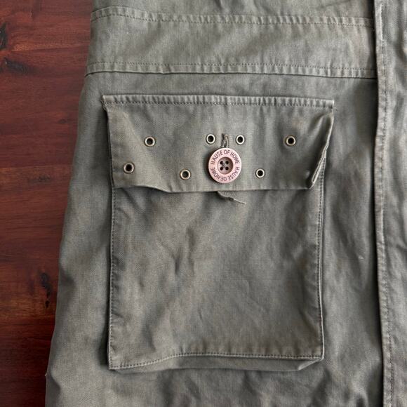 Vintage Y2K Howe military parka mens green jacket studded size M - Picture 12 of 13